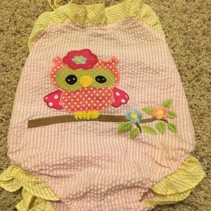 Lil Cactus Pink Seersucker Owl Swimsuit